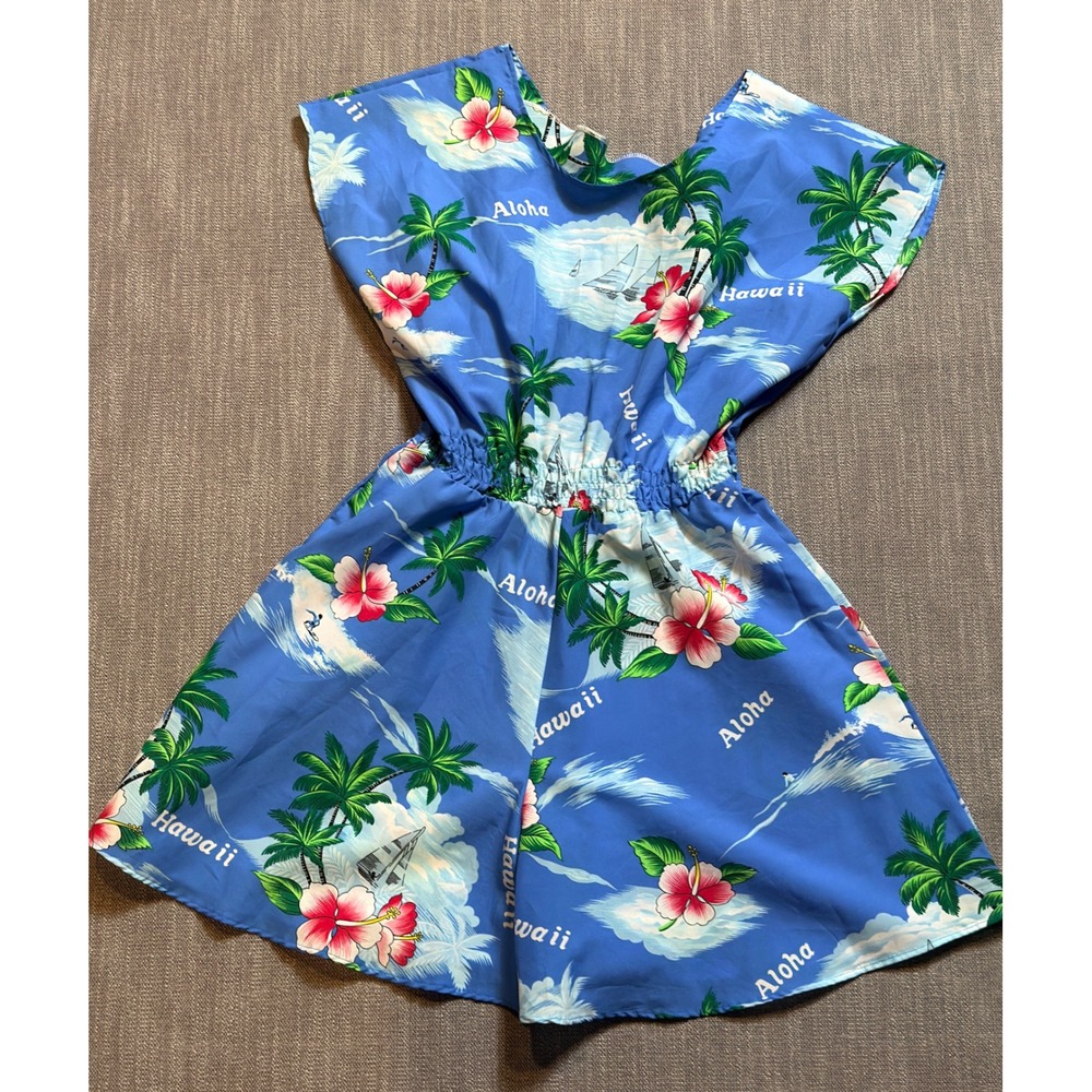 Vintage‎ Rainbow Paradise Hawaiian Aloha Print Romper Women's Size Medium